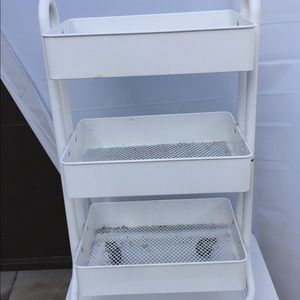 WHITE. CART. IN GOOD CONDITION. LITTLE RUSTY.